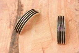 Native American Jewelry Sterling Silver Half Hoop Earrings